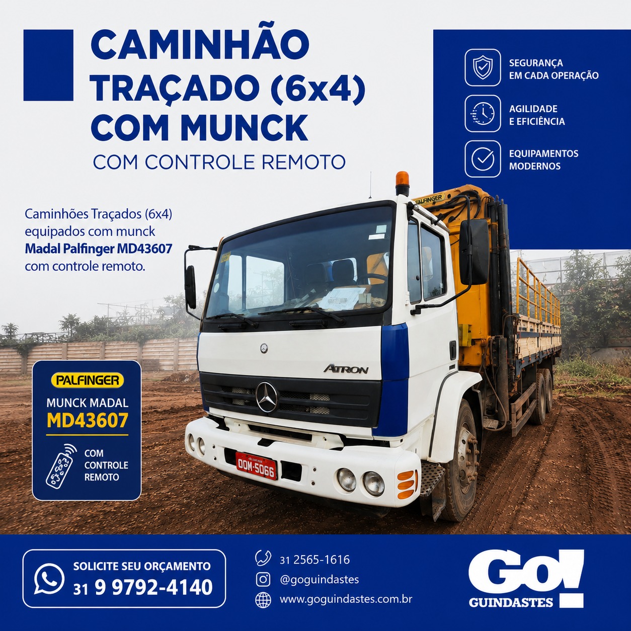 Locação de Caminhão Munck em MG | Go! Guindastes